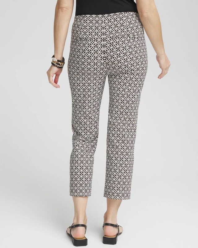 Juliet Tile Print Straight Cropped Pants - image 3